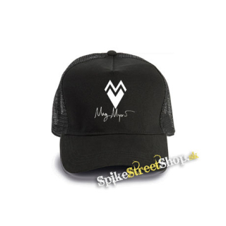 MEG MYERS - Heart And Signature - čierna bavlnená sieťkovaná šiltovka model "Trucker Cap"