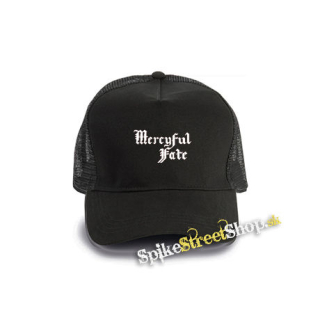 MERCYFUL FATE - Logo White - čierna bavlnená sieťkovaná šiltovka model "Trucker Cap"