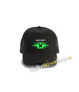 MINECRAFT - Gun - čierna bavlnená sieťkovaná šiltovka model "Trucker Cap"