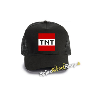 MINECRAFT - TNT - čierna bavlnená sieťkovaná šiltovka model "Trucker Cap"
