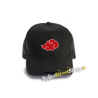 NARUTO - Akatsuki Obláčik - čierna bavlnená sieťkovaná šiltovka model "Trucker Cap"