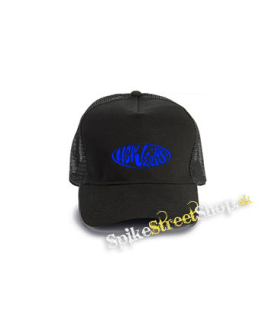 NEWJEANS - Blue Logo - čierna bavlnená sieťkovaná šiltovka model "Trucker Cap"