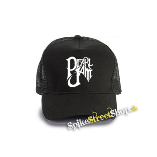 PEARL JAM - Logo Graffiti - čierna bavlnená sieťkovaná šiltovka model "Trucker Cap"