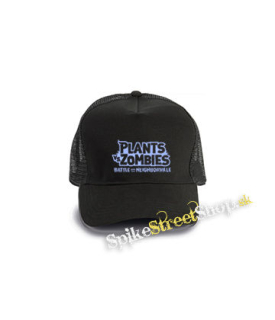 PLANTS VS ZOMBIES - Logo - čierna bavlnená sieťkovaná šiltovka model "Trucker Cap"