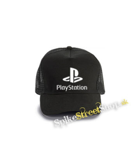 PLAYSTATION - Logo - čierna bavlnená sieťkovaná šiltovka model "Trucker Cap"