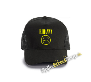 RIHANNA - čierna bavlnená sieťkovaná šiltovka model "Trucker Cap"