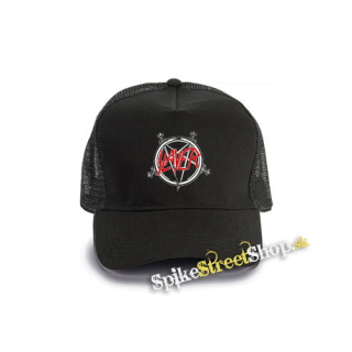 SLAYER - Znak - čierna bavlnená sieťkovaná šiltovka model "Trucker Cap"