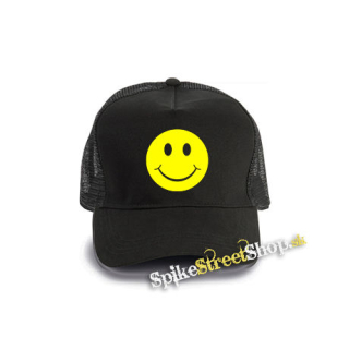SMAJLÍK - čierna bavlnená sieťkovaná šiltovka model "Trucker Cap"