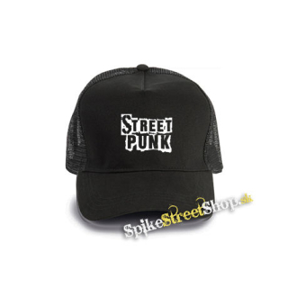 STREET PUNK - Logo - čierna bavlnená sieťkovaná šiltovka model "Trucker Cap"