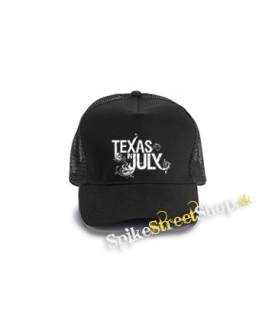 TEXAS IN JULY - Logo - čierna bavlnená sieťkovaná šiltovka model "Trucker Cap"