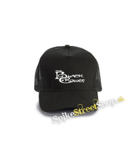 THE BLACK CROVES - Logo White - čierna bavlnená sieťkovaná šiltovka model "Trucker Cap"