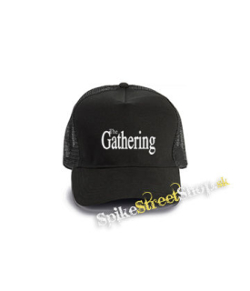 THE GATHERING - Logo White - čierna bavlnená sieťkovaná šiltovka model "Trucker Cap"