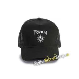 TRIVIUM - White Logo - čierna bavlnená sieťkovaná šiltovka model "Trucker Cap"