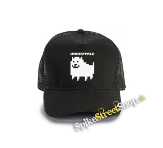UNDERTALE - Annoying Dog - čierna bavlnená sieťkovaná šiltovka model "Trucker Cap"