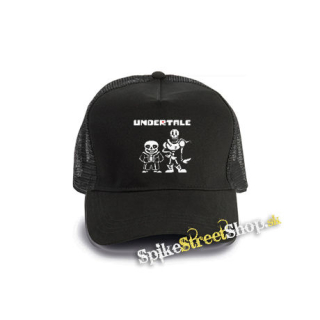 UNDERTALE - Sans And Papyrus - čierna bavlnená sieťkovaná šiltovka model "Trucker Cap"
