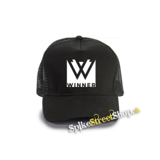 WINNER - Logo K-Pop Band Motive 2 - čierna bavlnená sieťkovaná šiltovka model "Trucker Cap"