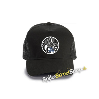 WOODSTOCK - Surround Yourself With Love - čierna bavlnená sieťkovaná šiltovka model "Trucker Cap"