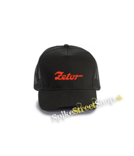 ZETOR - Red Logo - čierna bavlnená sieťkovaná šiltovka model "Trucker Cap"