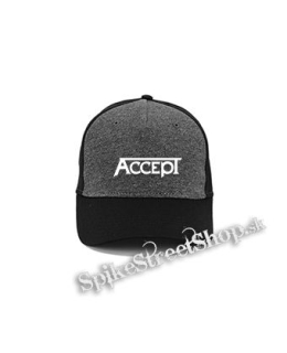 ACCEPT - Logo - šedočierna bavlnená šiltovka