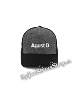 AGUST D - Logo - šedočierna bavlnená šiltovka