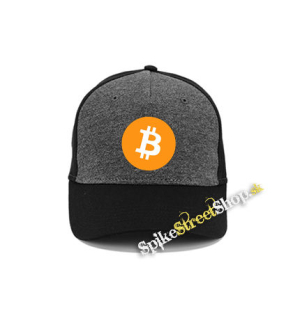 BITCOIN - Crest - šedočierna bavlnená šiltovka