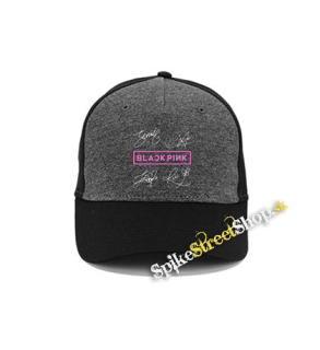 BLACKPINK - Logo & Signature - šedočierna bavlnená šiltovka