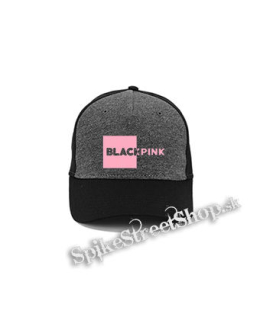 BLACKPINK - Pink Square Crest - šedočierna bavlnená šiltovka