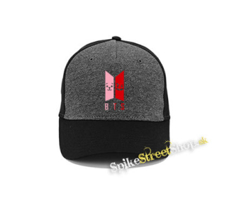 BTS - Emoji BT21 Logo COLOUR - šedočierna bavlnená šiltovka