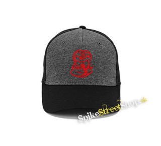 COBRA KAI - Red Cobra Logo - šedočierna bavlnená šiltovka