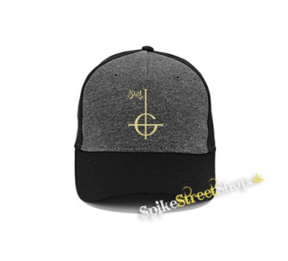GHOST - Gold Logo - šedočierna bavlnená šiltovka