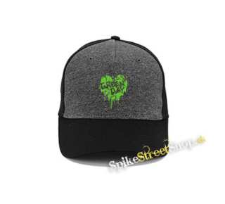 GREEN DAY - Green Heart - šedočierna bavlnená šiltovka
