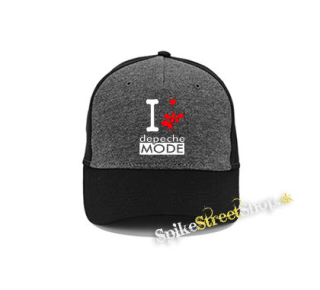 I LOVE DEPECHE MODE - šedočierna bavlnená šiltovka