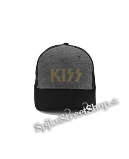 KISS - Gold Logo - šedočierna bavlnená šiltovka