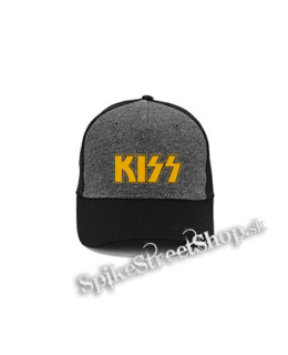 KISS - Yellow Logo - šedočierna bavlnená šiltovka