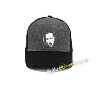 MARILYN MANSON - Art Drawing Portrait - šedočierna bavlnená šiltovka