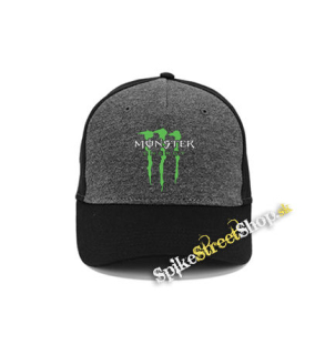 MONSTER ENERGY - Logo Crest - šedočierna bavlnená šiltovka