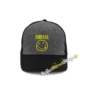 NIRVANA - Big Smile - šedočierna bavlnená šiltovka