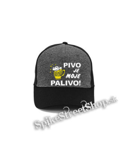 PIVO JE MOJE PALIVO - šedočierna bavlnená šiltovka