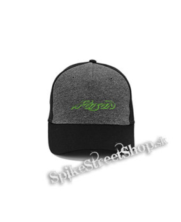 POISON - Logo Green - šedočierna bavlnená šiltovka