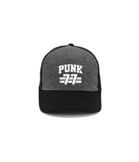PUNK 77 - Slogan motív 2 - šedočierna bavlnená šiltovka