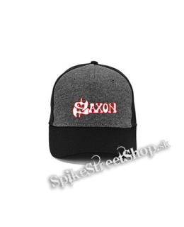 SAXON - Logo - šedočierna bavlnená šiltovka