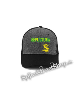 SEPULTURA - Brasil Yellow Logo - šedočierna bavlnená šiltovka