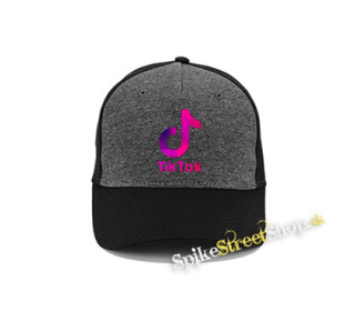 TIK TOK - Logo Rainbow - šedočierna bavlnená šiltovka