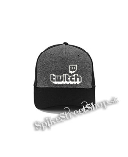 TWITCH - White Logo Sign - šedočierna bavlnená šiltovka
