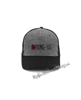 AMONG US - Red  Logo - šedočierna bavlnená šiltovka