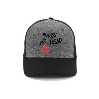 ANARCHY PUNKS NOT DEAD - Logo Black Red A - šedočierna bavlnená šiltovka