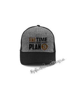 BITCOIN - Its Time For Plan B - šedočierna bavlnená šiltovka