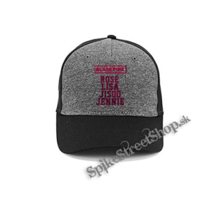 BLACKPINK - Logo And Names - šedočierna bavlnená šiltovka