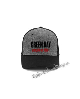 GREEN DAY - American Idiot Slogan - šedočierna bavlnená šiltovka