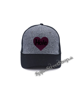 HOLE - Pink Logo Heart - šedočierna bavlnená šiltovka